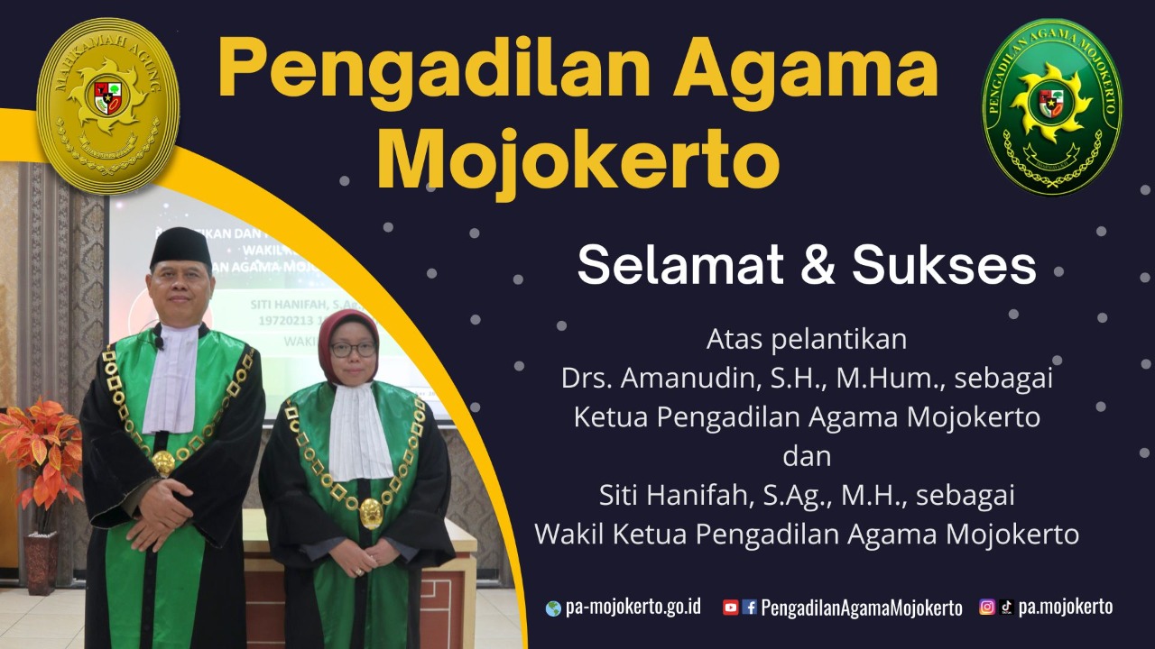 Selamat atas pelantikan Ketua & Wakil Ketua PA Mojokerto
